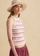 Multicolour fitted cotton-blend tank top_0
