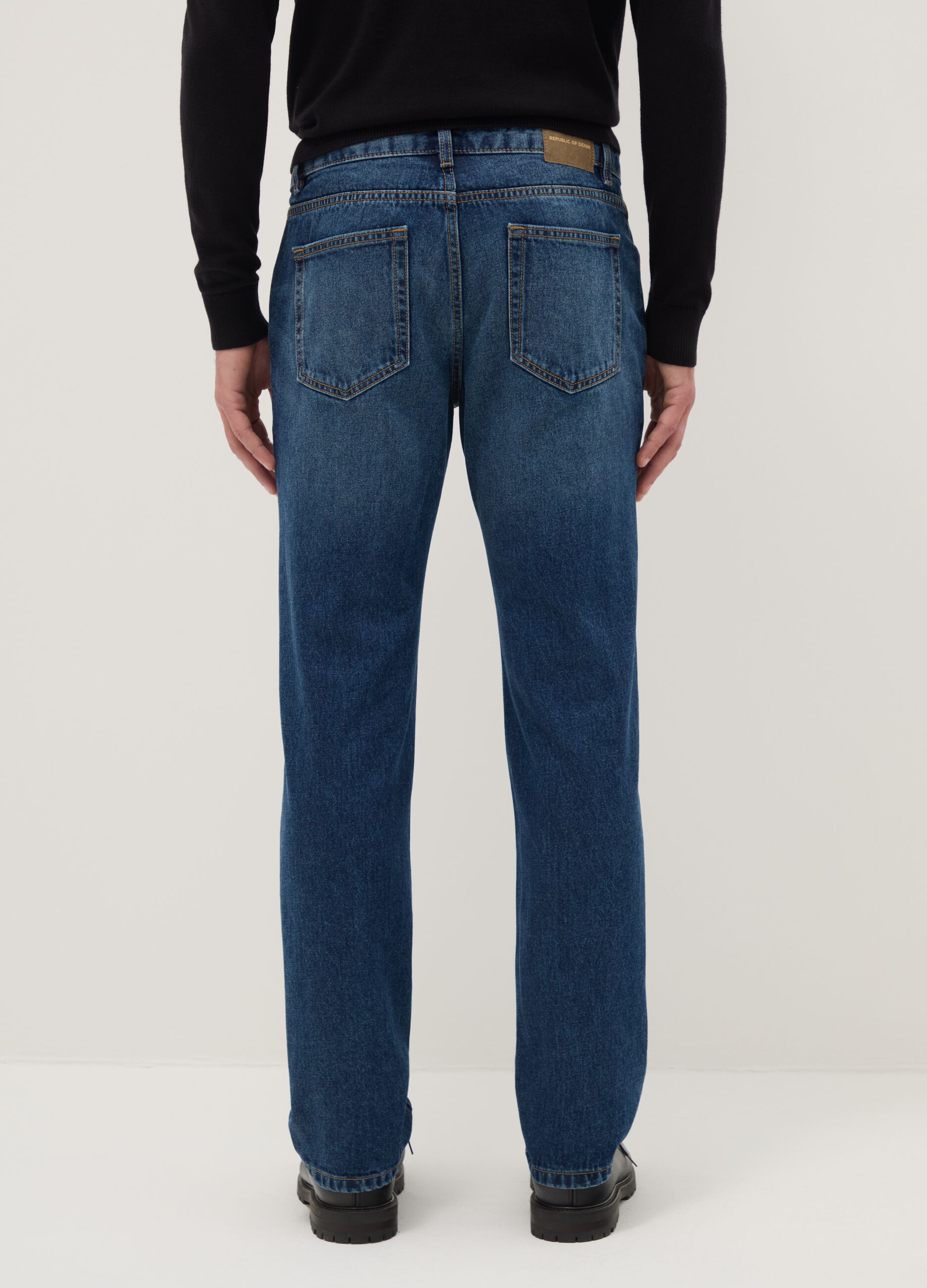 Blue Pure Cotton Regular Fit Jeans