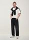 Black cotton denim wide-leg jeans_0