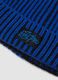 Blue rib-knit beanie with turn-up cuff_2