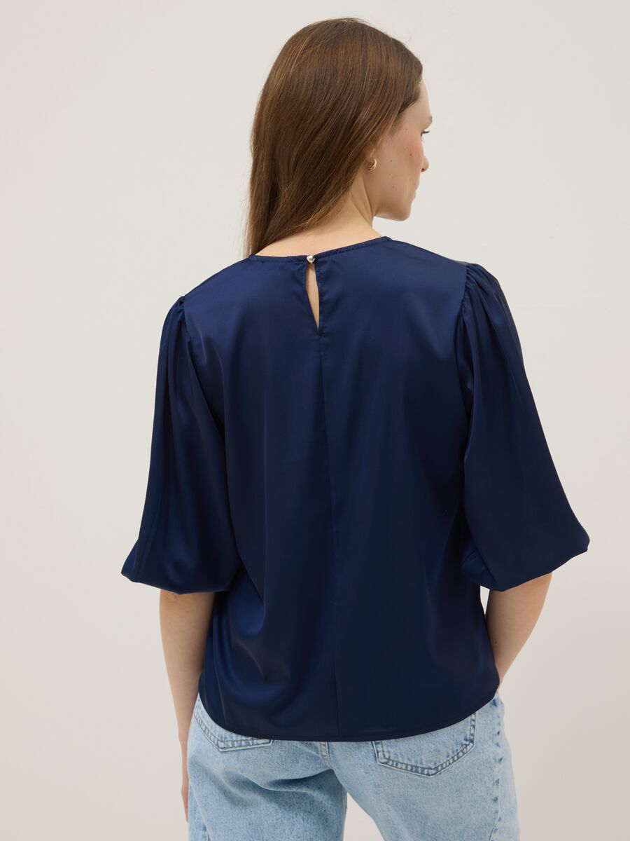 Maglia blu a maniche ampie regular fit_2