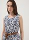 Blue stretch cotton midi dress with all-over print, regular fit_2