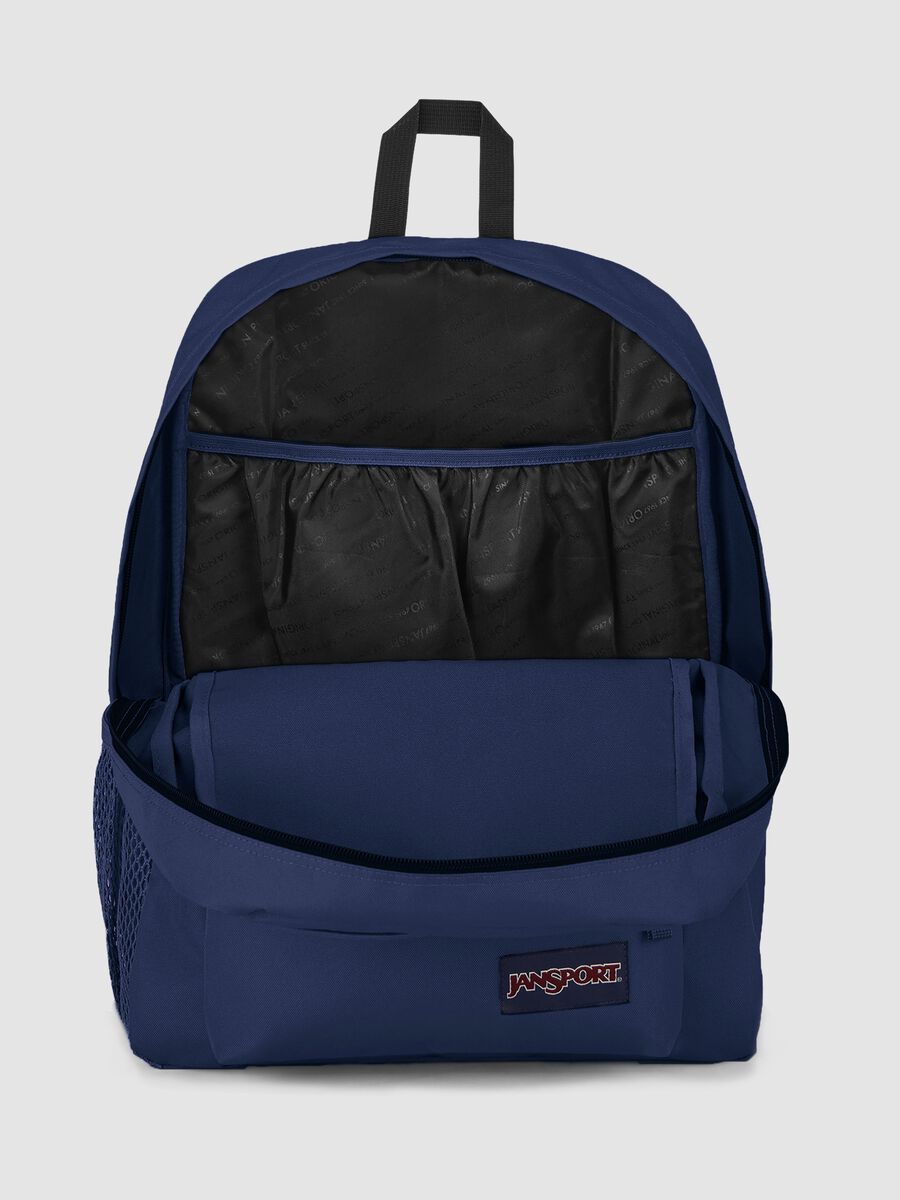Blue backpack with front pocket and adjustable shoulder straps_3
