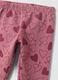 Purple organic cotton-blend leggings with animal print for baby girls_2