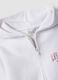 White hooded zip-up sweatshirt in cotton blend for girls, regular fit_5