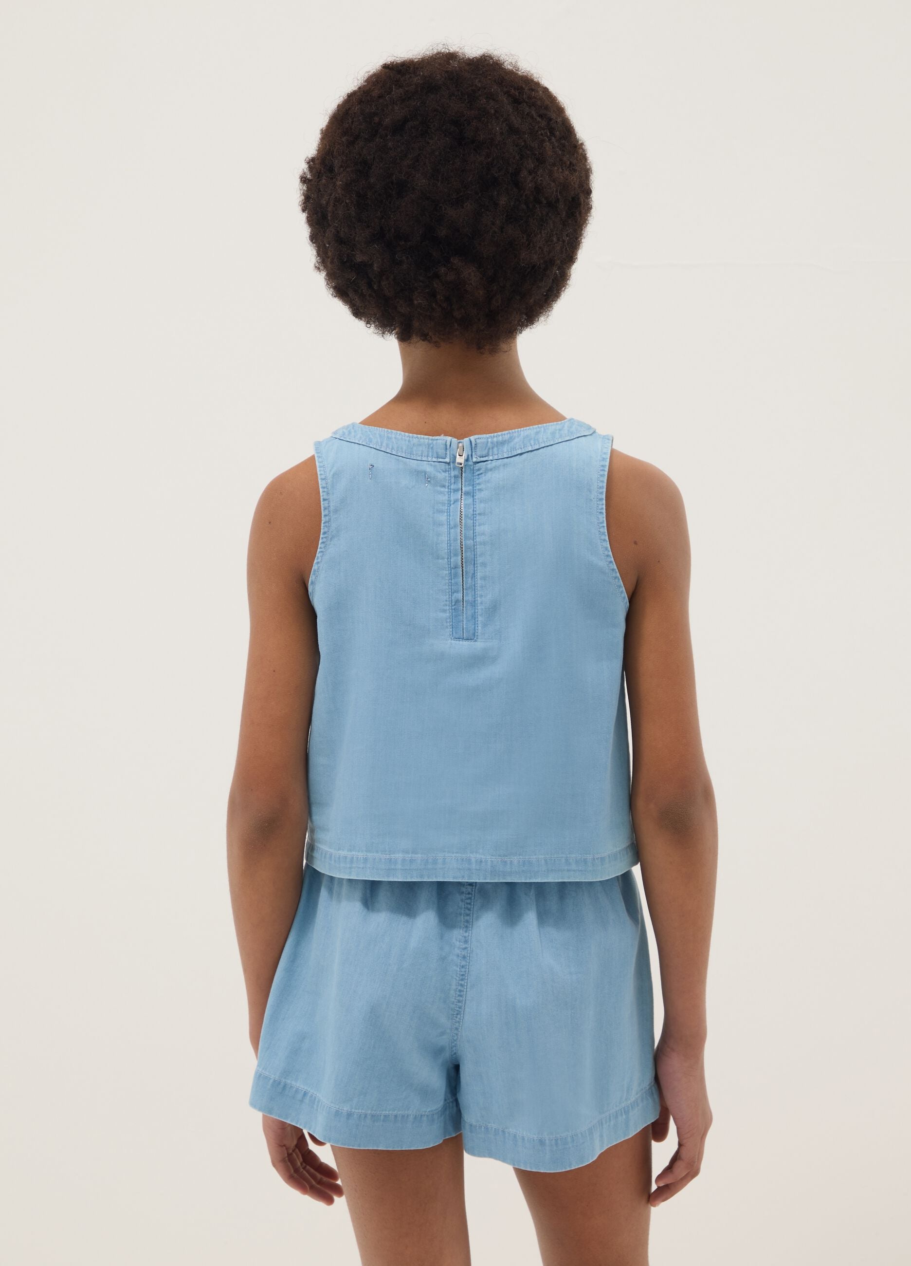 Blue pure cotton blouse