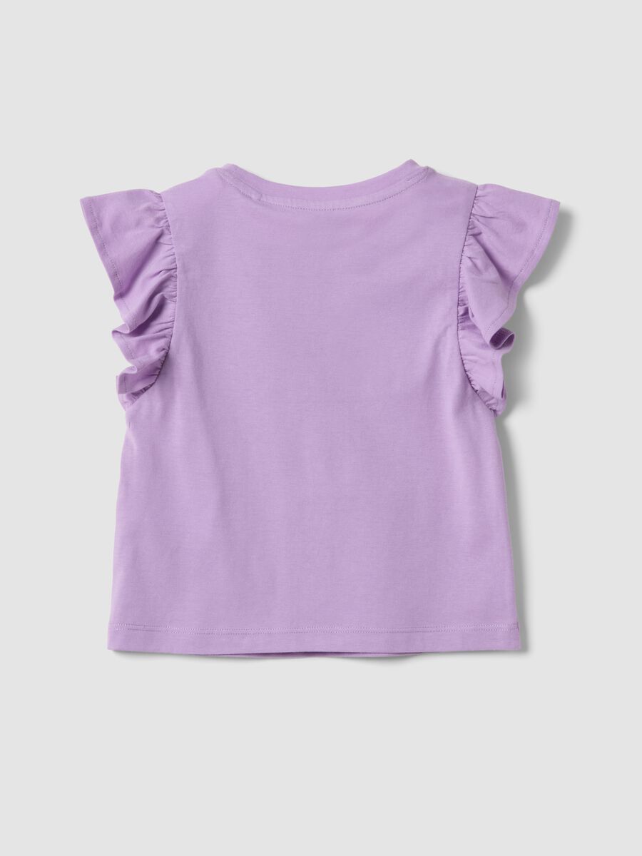 Purple organic cotton top with frills_1