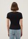 Black pure cotton regular fit T-shirt with contrast stitching_2