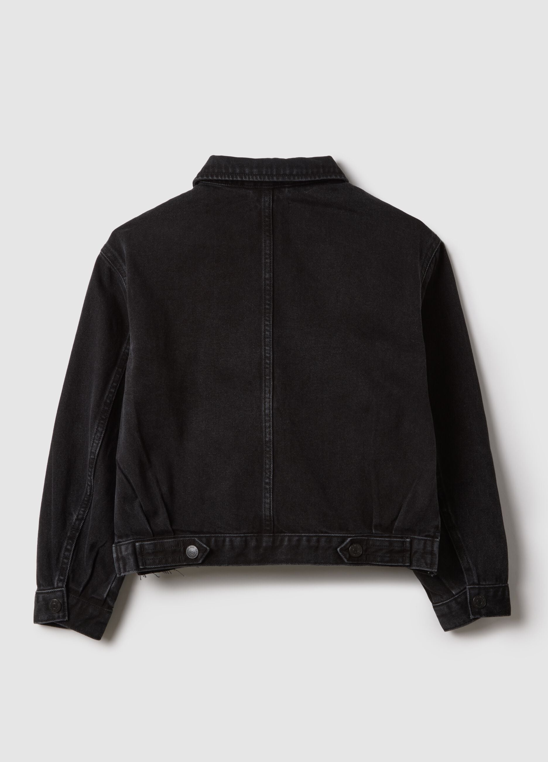 Girl's pure cotton black jacket regular fit