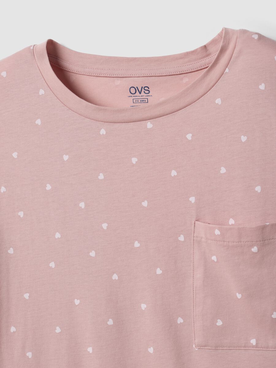 Camicia da notte rosa in puro cotone organico_5