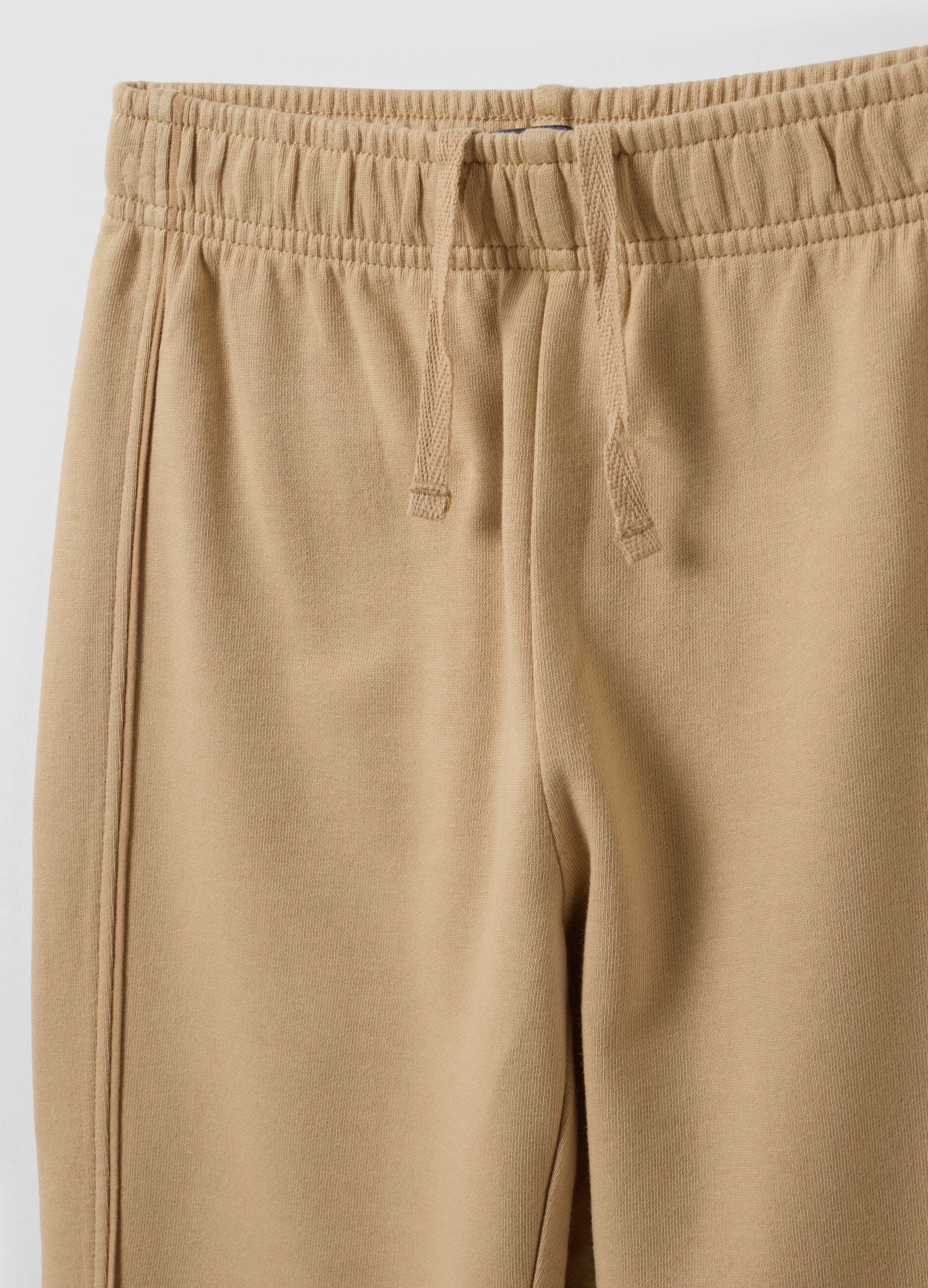 Beige organic cotton comfort-fit joggers for boys