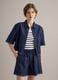 Blue denim shirt in cotton blend, oversized fit with frayed hem_3