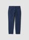 Blue slim-fit stretch cotton trousers_0