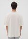White oversized pure cotton T-shirt with front logo_3