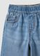 Light Blue Wide-Leg 100% Cotton Jeans with Elasticated Waistband for Girls_2