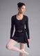 Black ribbed stretch-cotton wrap top ALTAVIA STUDIO_1