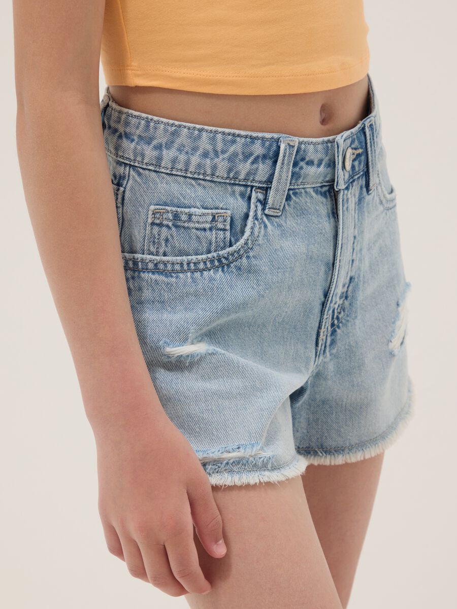 Girls&rsquo; light blue pure cotton denim shorts &ndash; regular fit_2