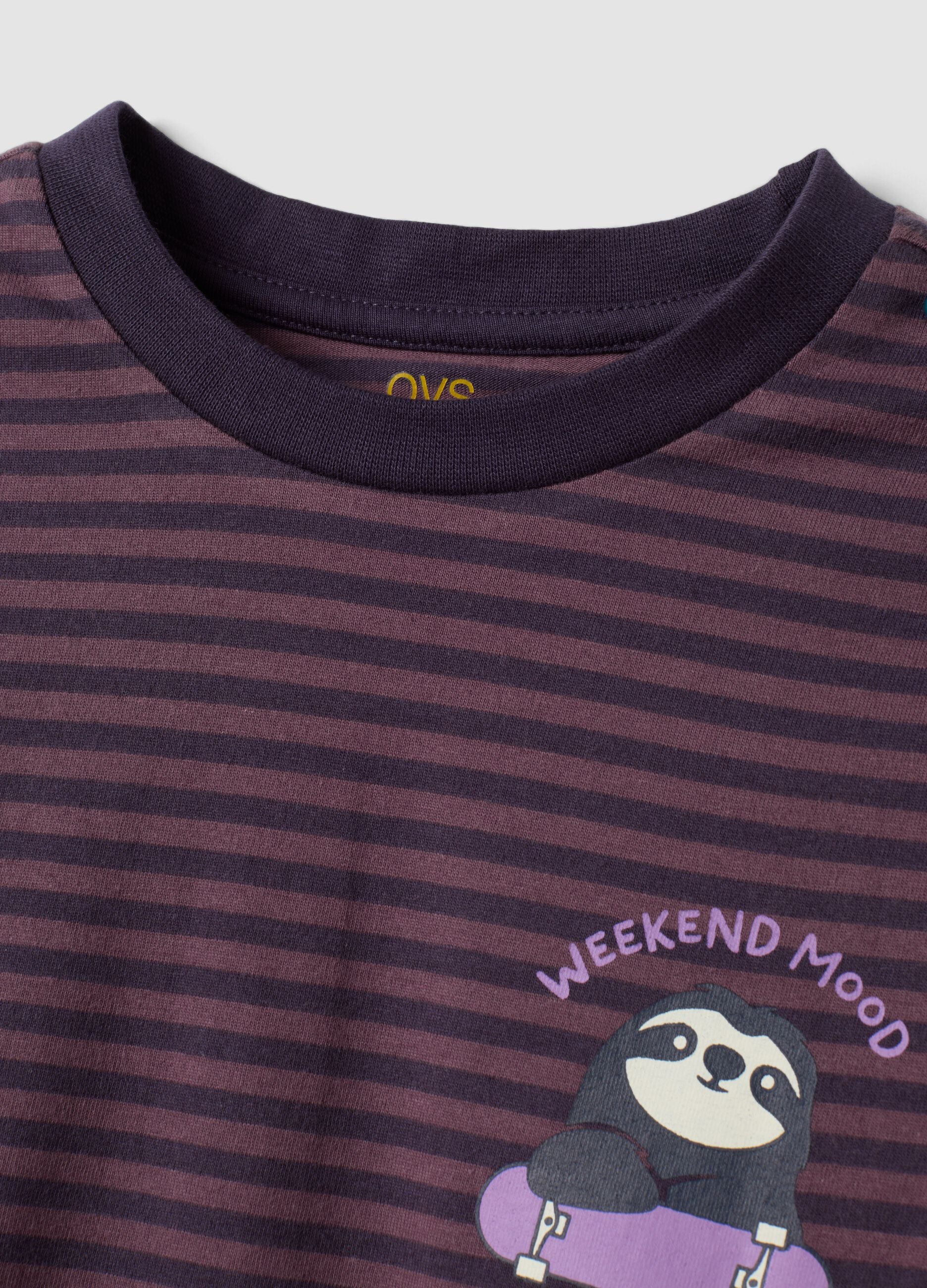 Purple organic cotton skate-print pyjamas for boys