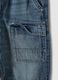 Blue denim joggers in cotton and viscose blend, relaxed fit for boys_3