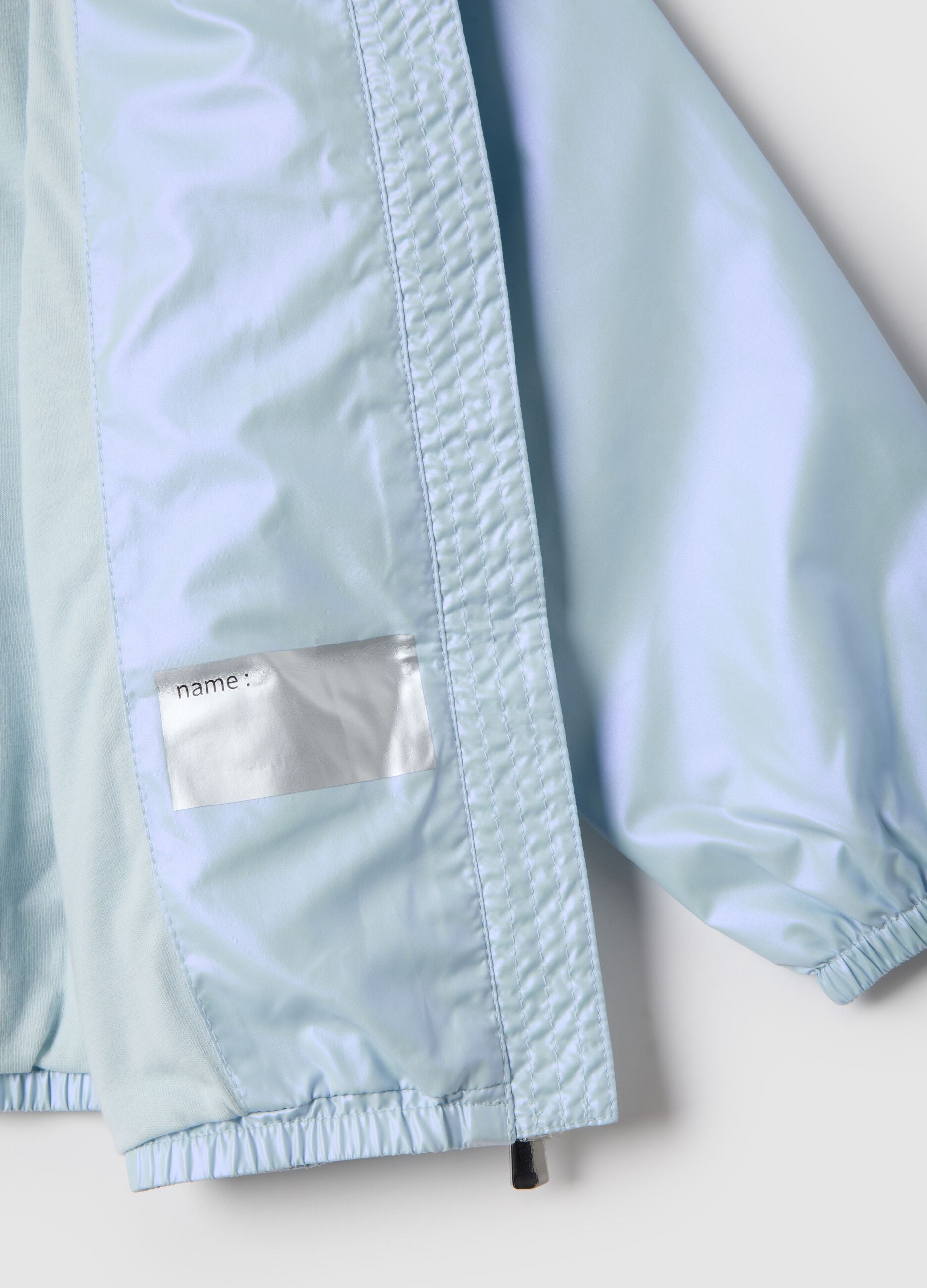 Girls' regular fit metallic blue jacket with zip and hood
