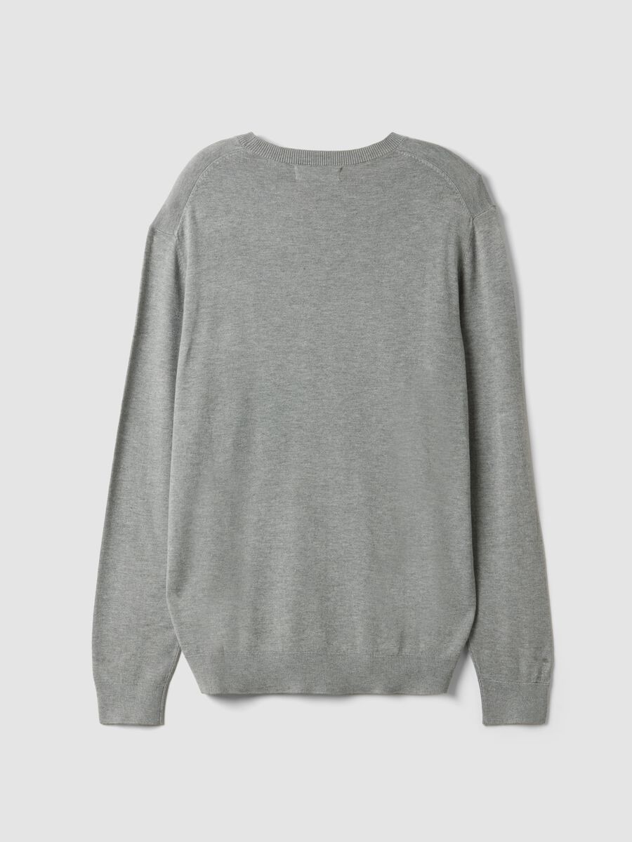 Grey crew-neck viscose-blend jumper, regular fit_1