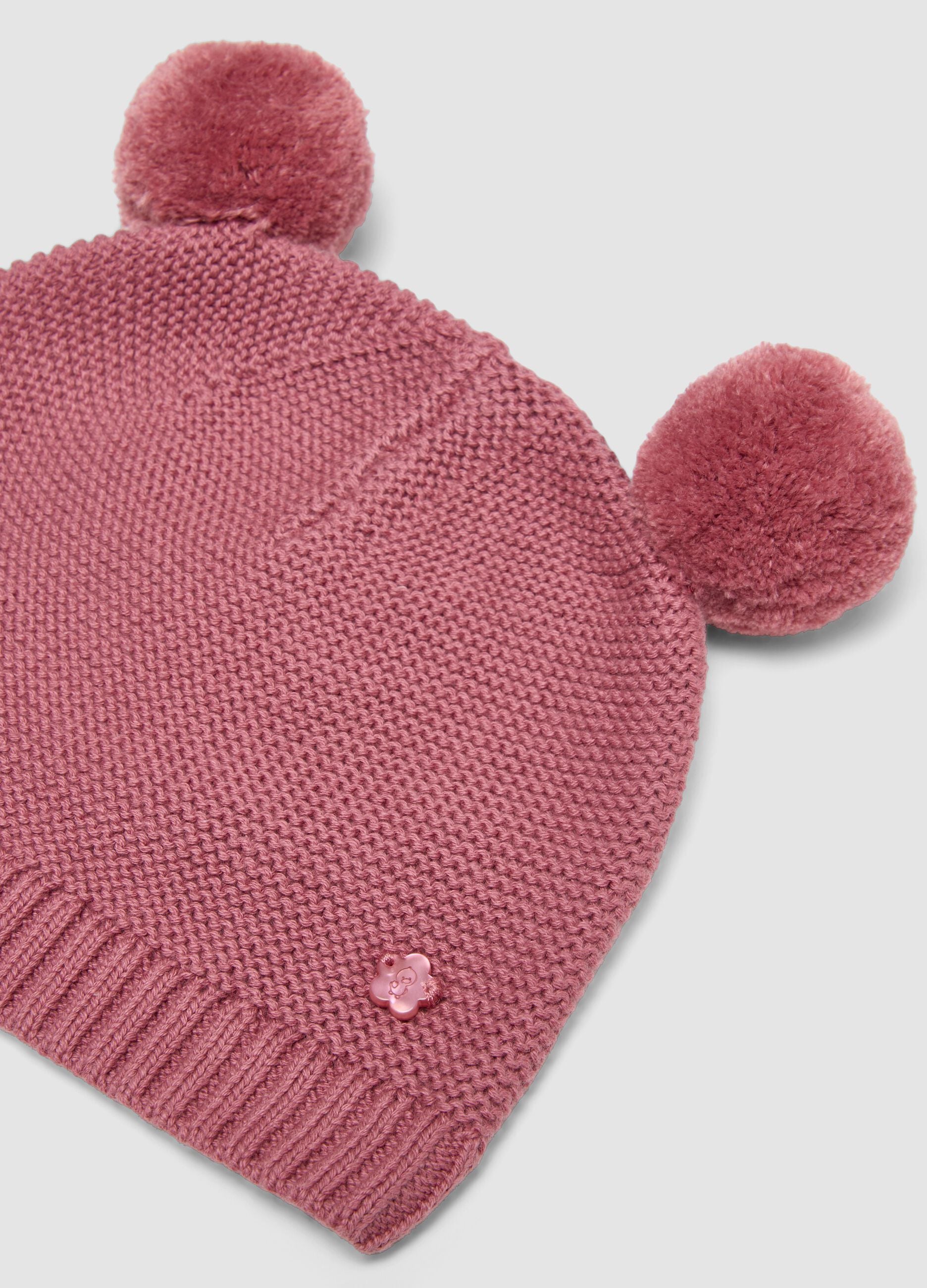 Pink pure organic cotton knitted hat