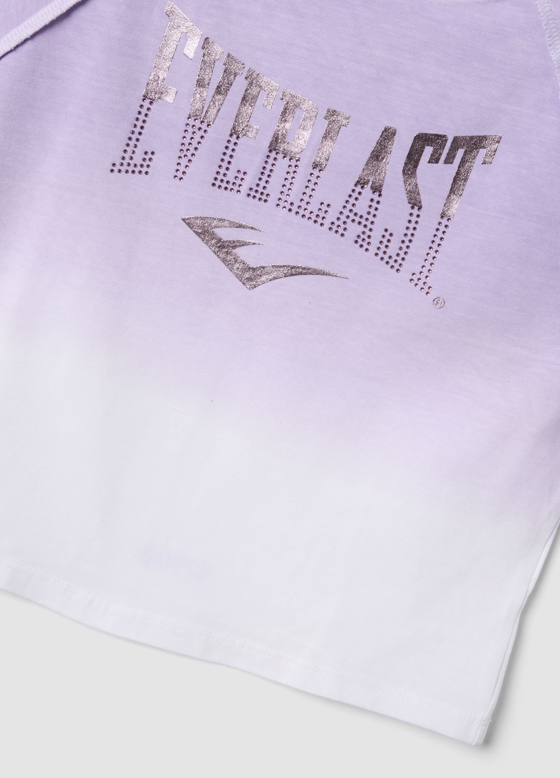 Girls&rsquo; purple short-sleeve stretch cotton T-shirt, regular fit
