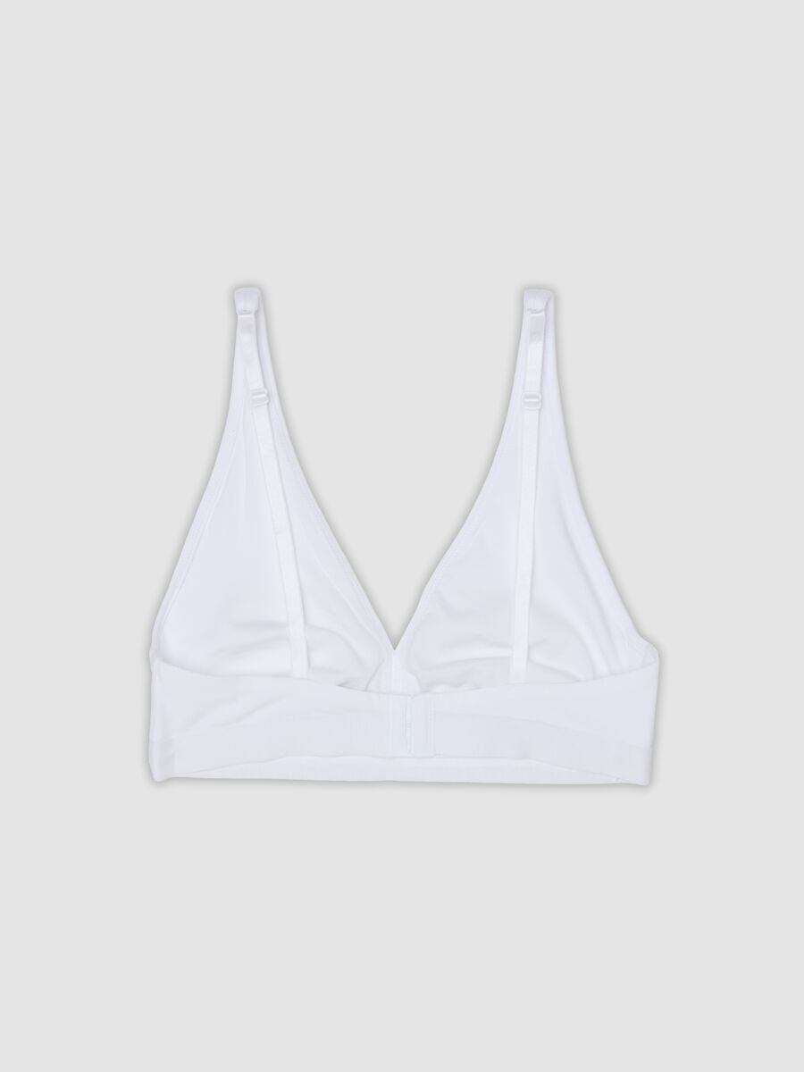 White stretch organic cotton triangle bra_6