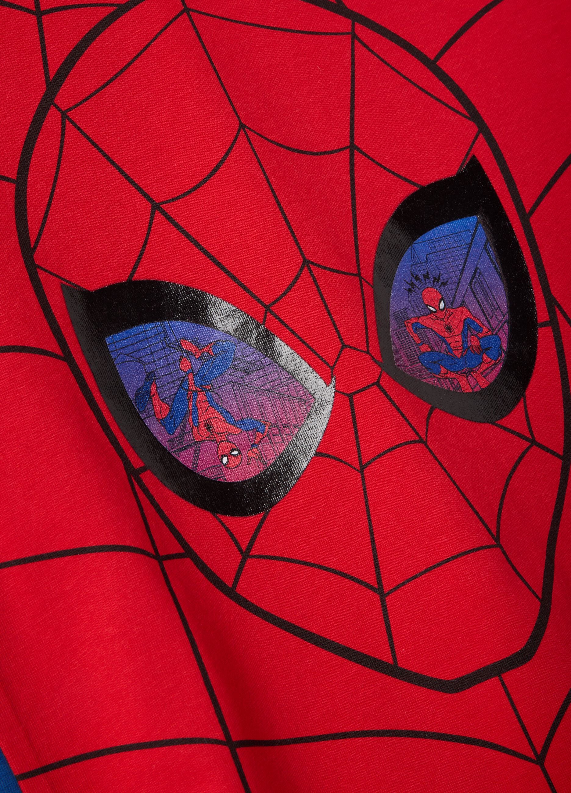 Children's oversized fit multicolour pure cotton T-shirt with Spiderman