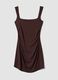Brown fitted dress with square neckline_4