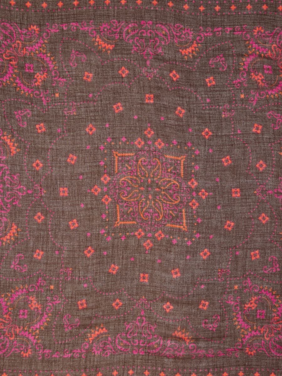 Brown wool-blend paisley-print scarf_3