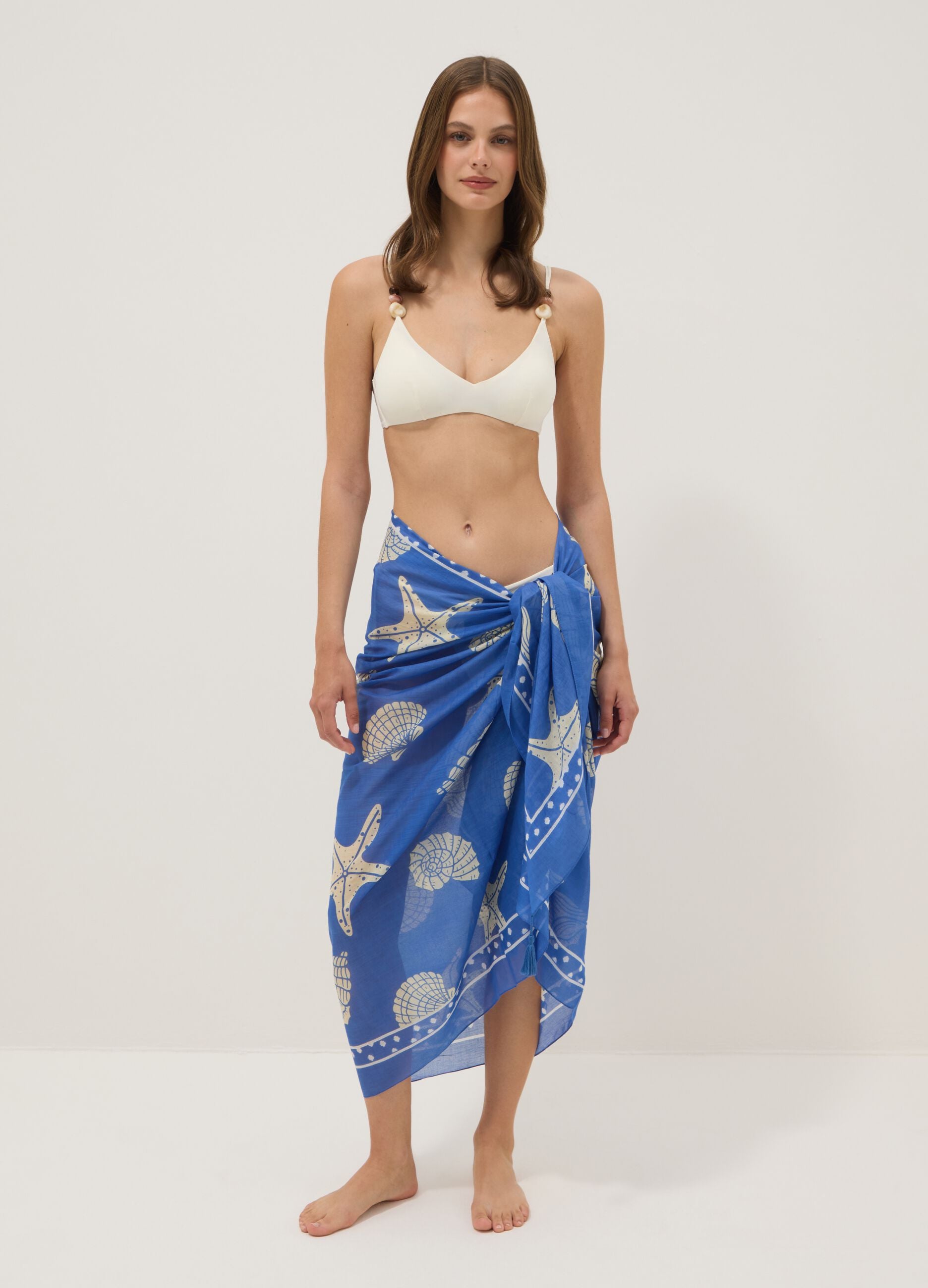 Blue pure cotton pareo