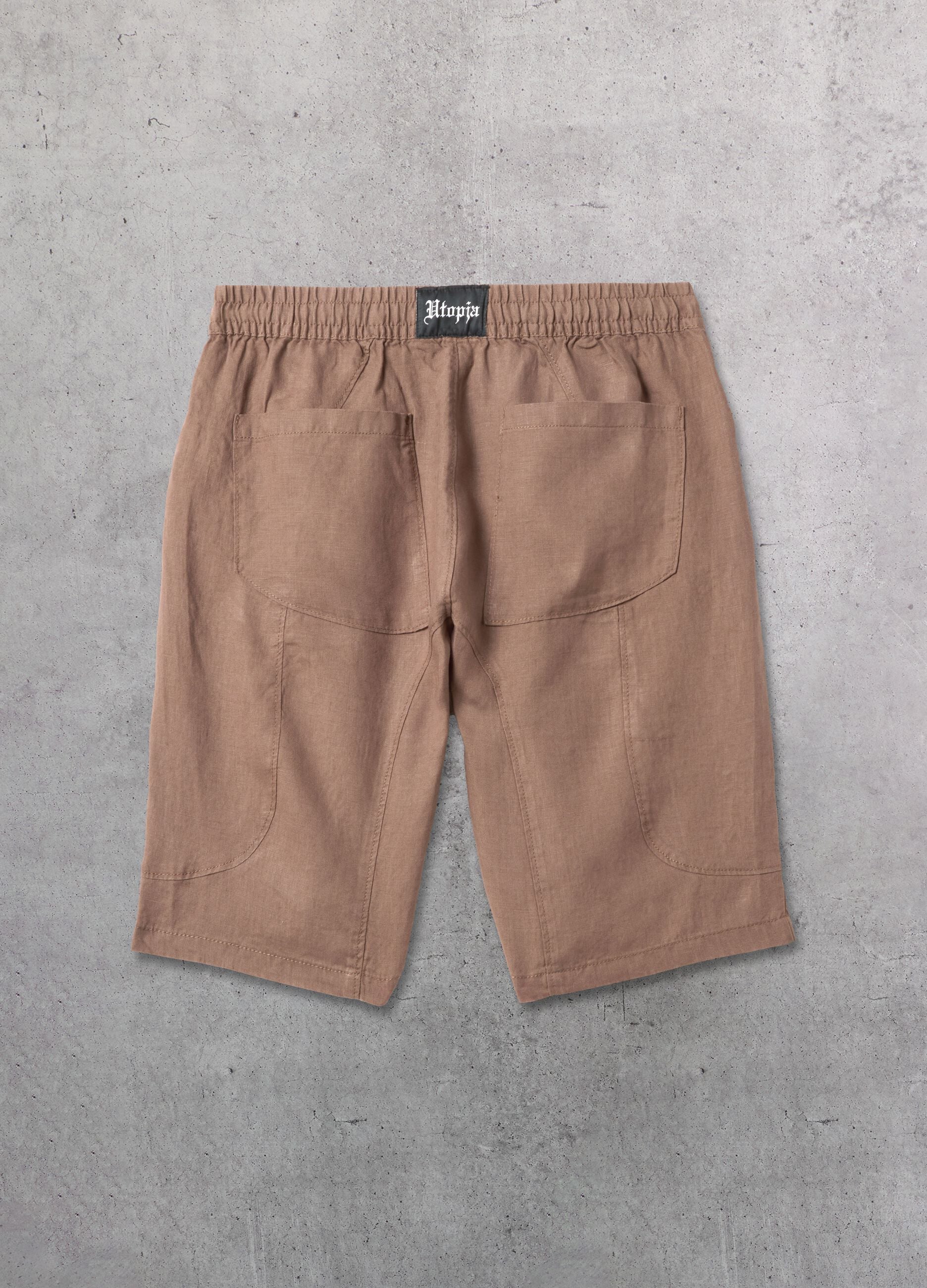 100% Linen Shorts in Mocha