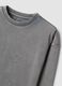 Grey pure cotton crew-neck T-shirt with rhinestone stars for girls_2