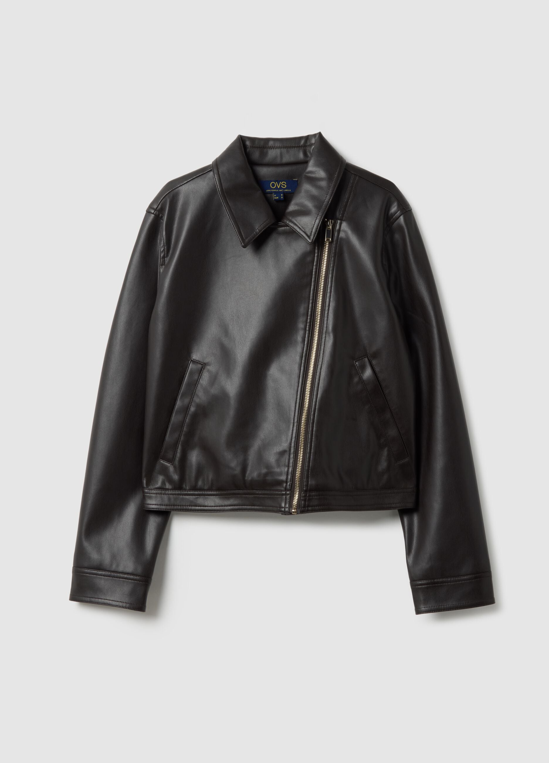 Black regular fit full zip jacket
