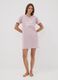 Pink organic cotton nightdress with crew neck and front slogan print_0