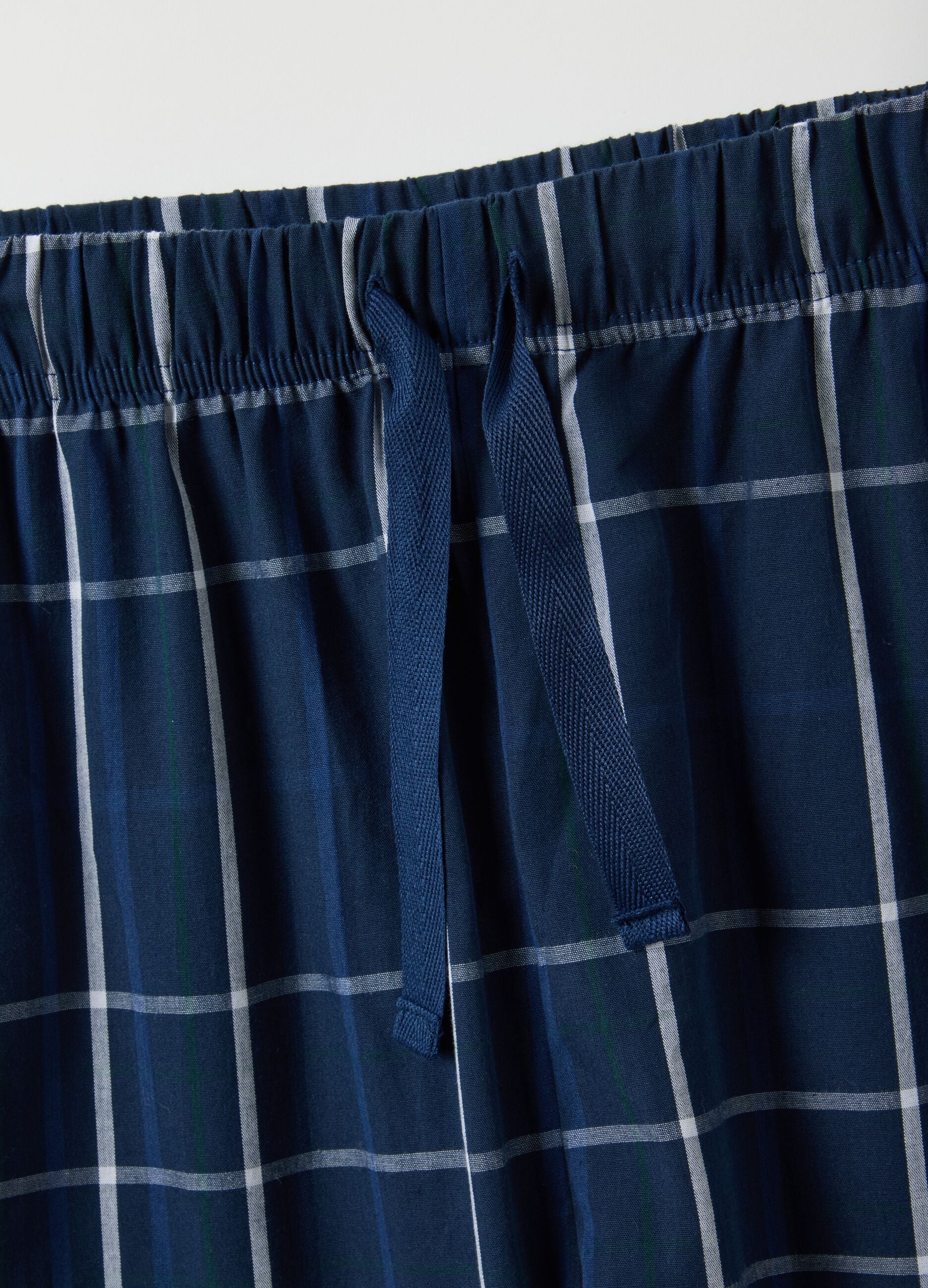 Blue checked pure cotton pyjamas, regular fit