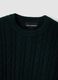 Green crew-neck cable-knit wool-blend jumper, regular fit_1