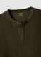 Green short-sleeve regular-fit Henley T-shirt_5