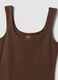 Brown fitted stretch-cotton tank top_6