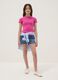 Girls&rsquo; blue denim cargo shorts in stretch cotton, slim fit_0