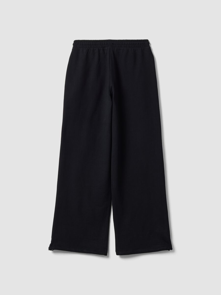 Jogger neri in puro cotone con vita elastica over fit_6