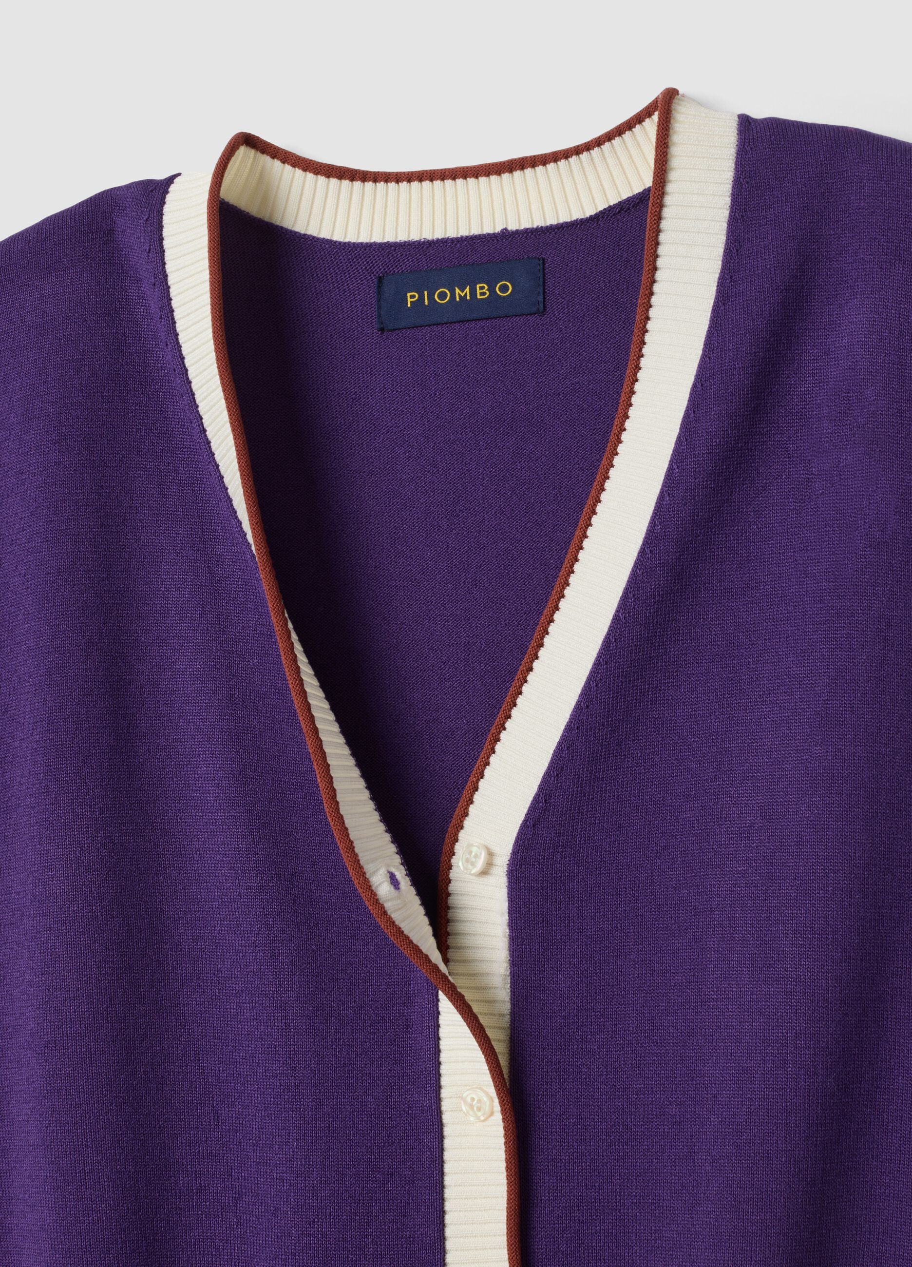 Purple viscose-blend vest in plain knit