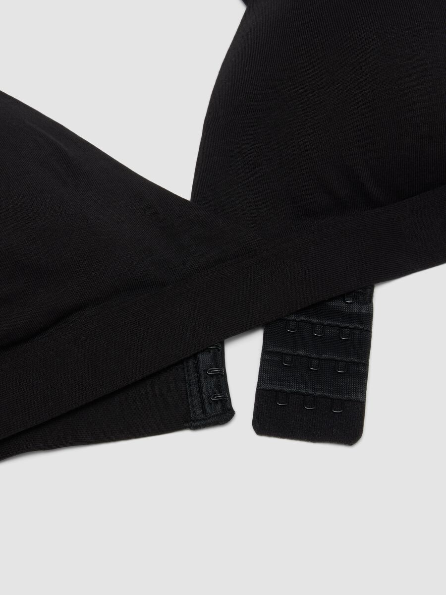 Black organic cotton bra with removable padding_5