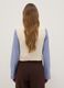 Beige pure cotton regular fit waistcoat with cable knit design_3