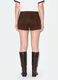 Brown stretch mini shorts with studs_3
