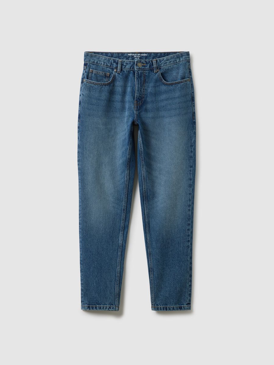 Blue Pure Cotton Regular Fit Jeans_4