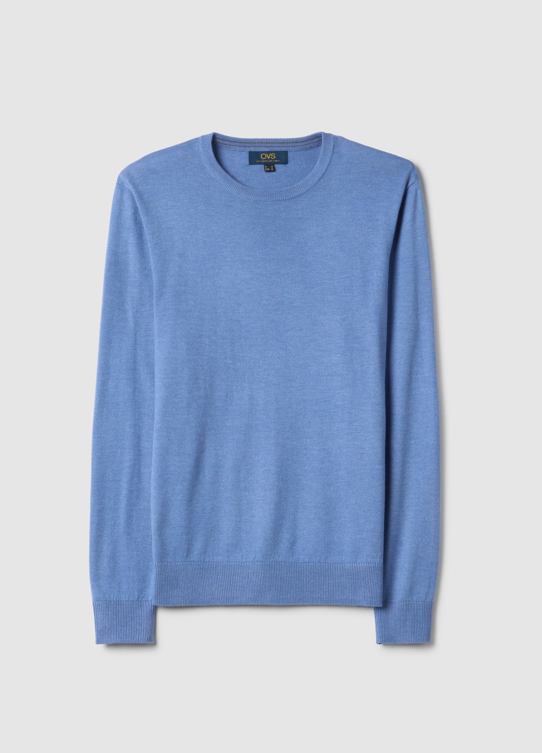 Azure crew neck pullover in regular fit cotton blend