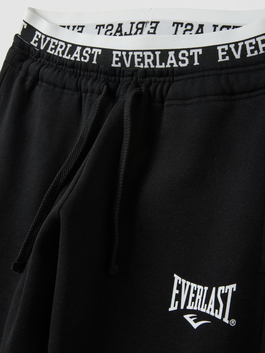 Black regular-fit cotton-blend trousers with logo_1