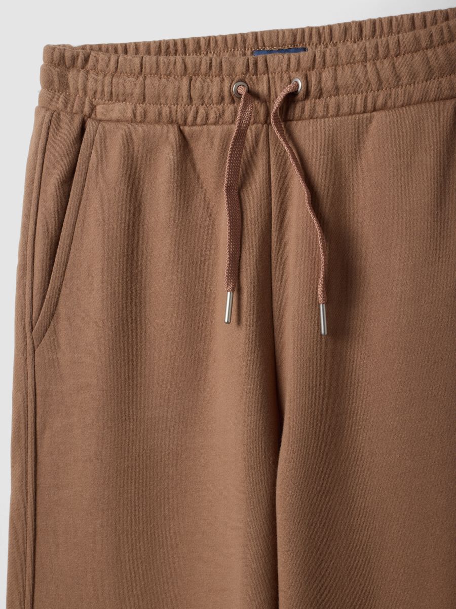 Pantaloni marroni culotte in puro cotone organico per ragazza_2
